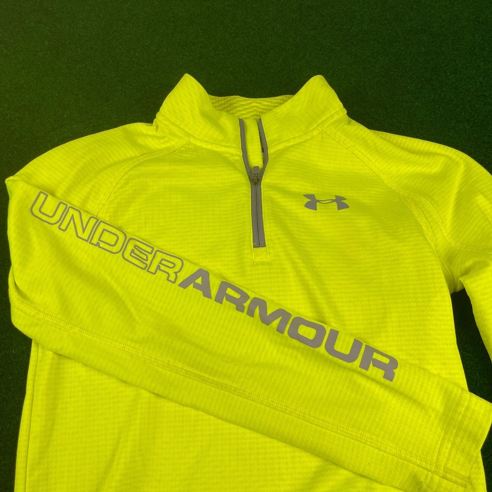 Under Armour Neon Yellow Kids 1/4 Zip Performance Pullover